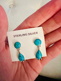 Genuine Turquoise Round Drop Earrings
