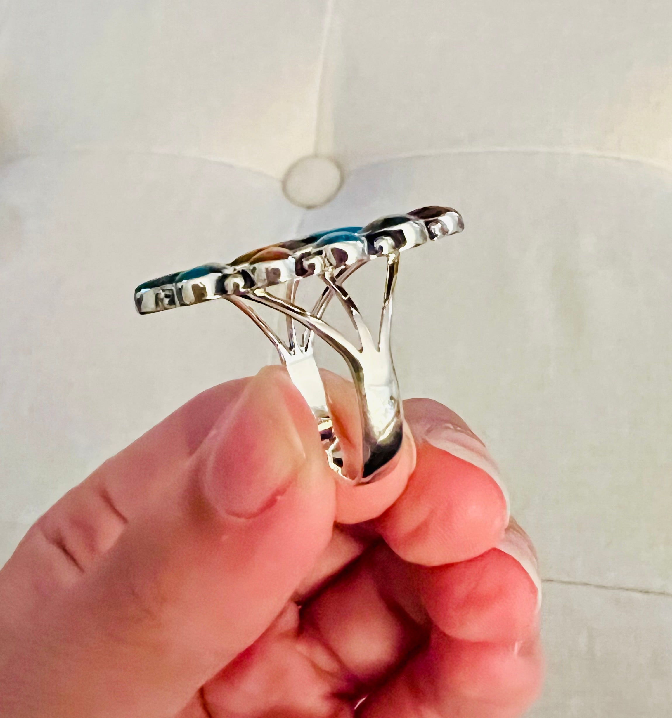 Genuine Turquoise Spiny Oyster Blossom Ring