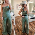 Green Mineral Wash Jumpsuit