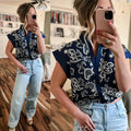 Blue Paisley Top