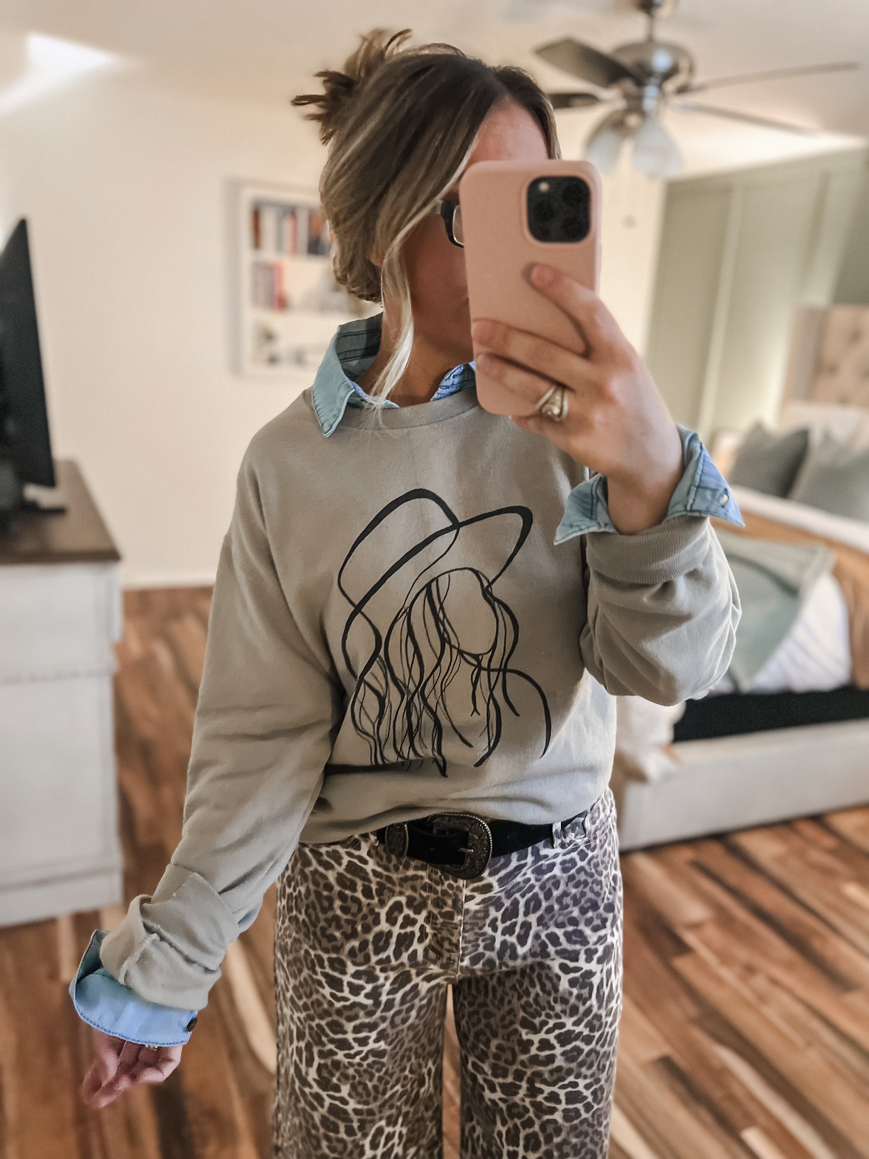 Denim Long Sleeve Top