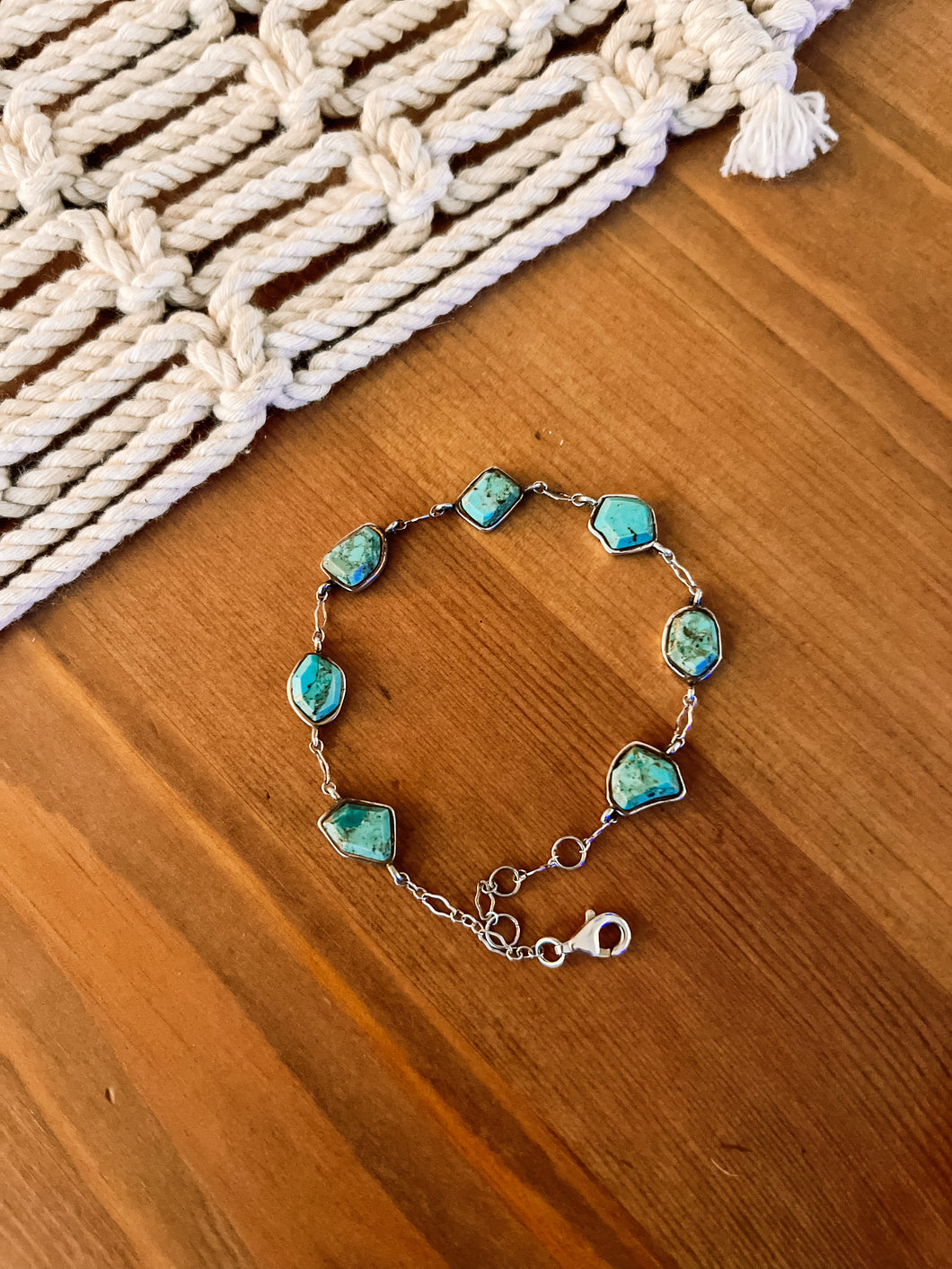Genuine Turquoise Link Bracelet