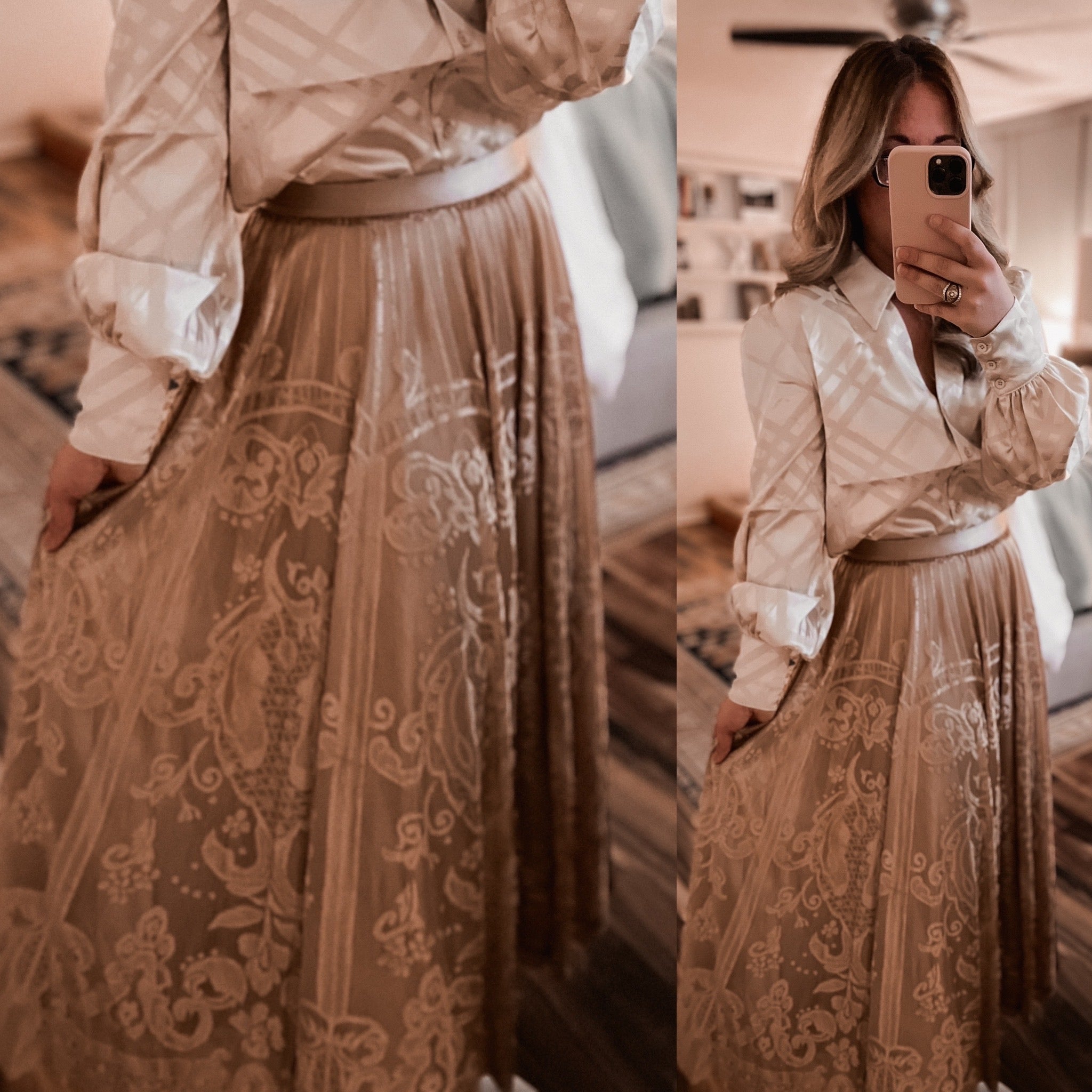 "Pop" Champagne Skirt