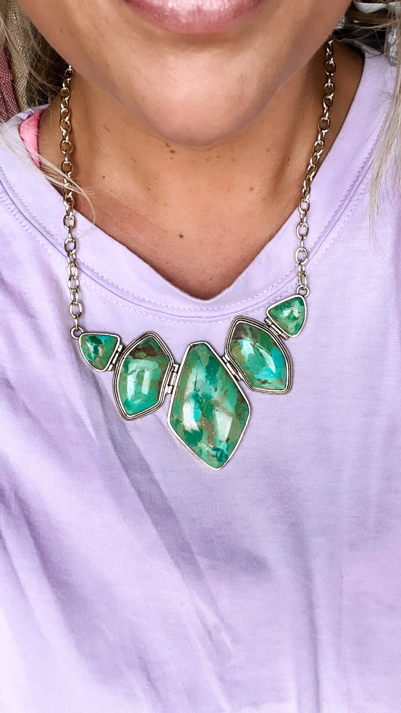 Statement Genuine Turquoise Necklace