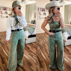 Green Mineral Wash Jumpsuit