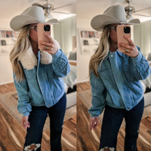 Load image into Gallery viewer, Faux Fur Denim Jacket

