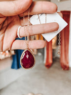 Maroon Drop Necklace