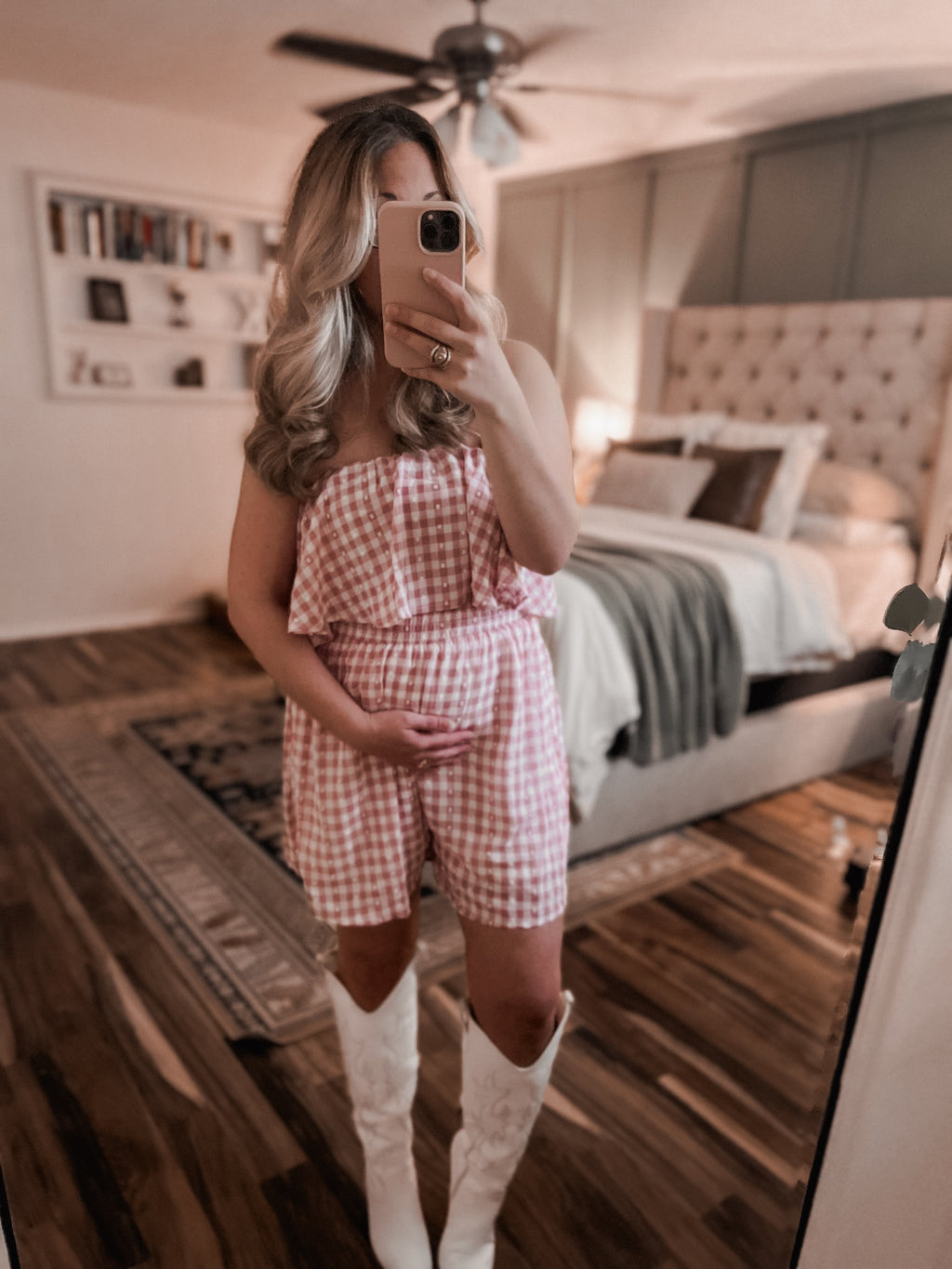 "Gingham" Blush Romper