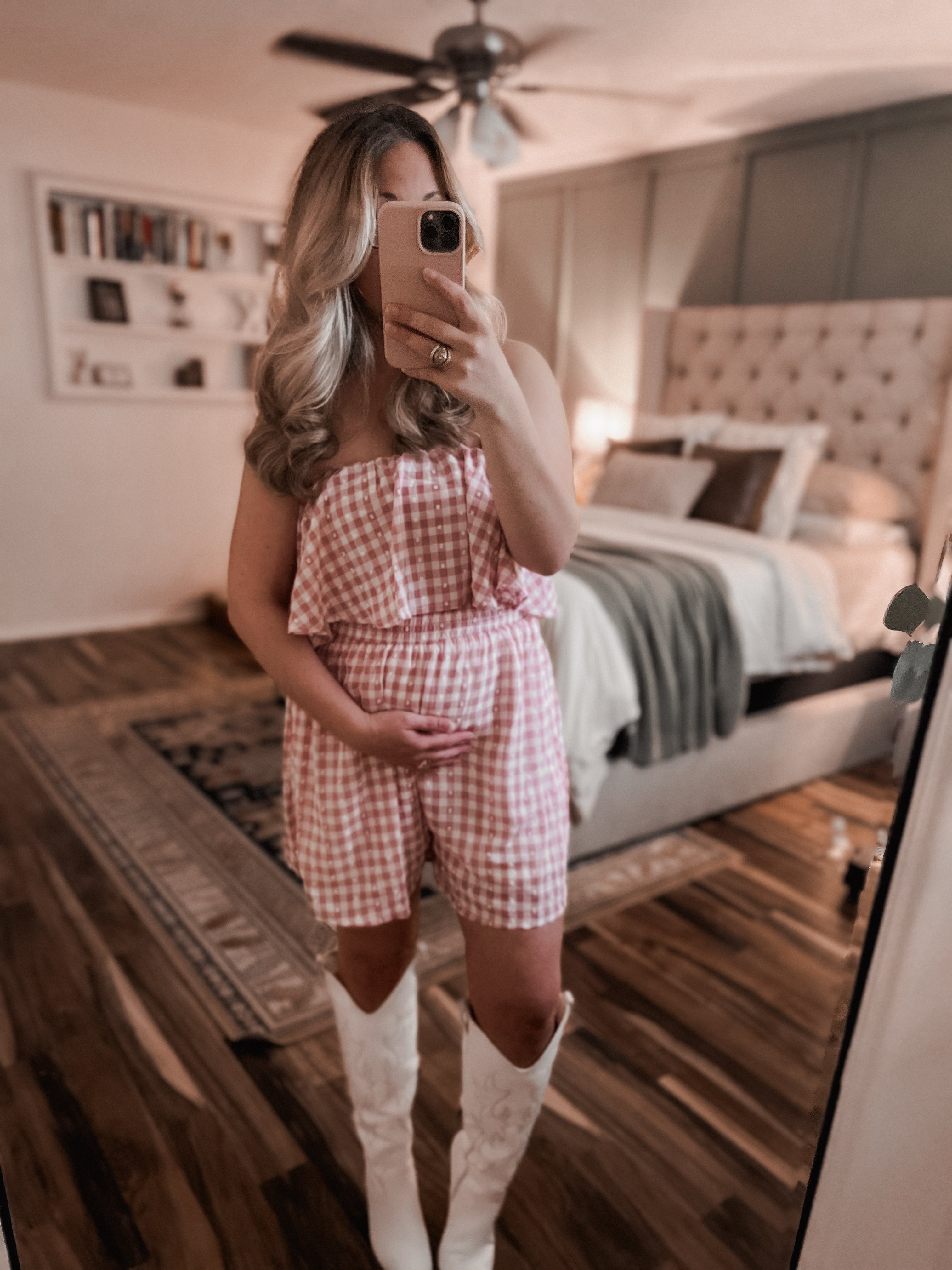 "Gingham" Blush Romper