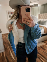 Load image into Gallery viewer, Faux Fur Denim Jacket

