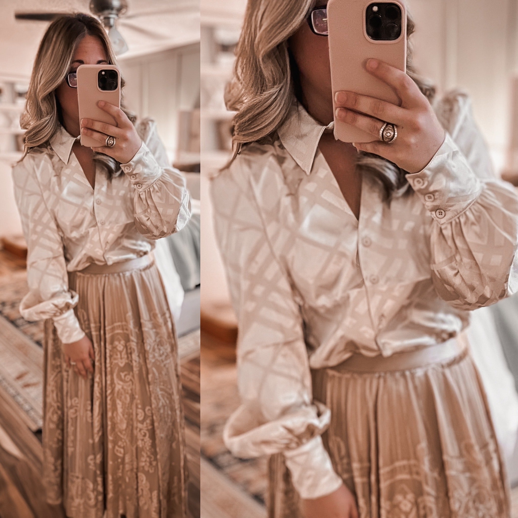 "Dapper" Cream Blouse