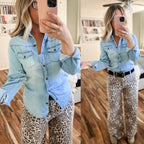 Denim Long Sleeve Top