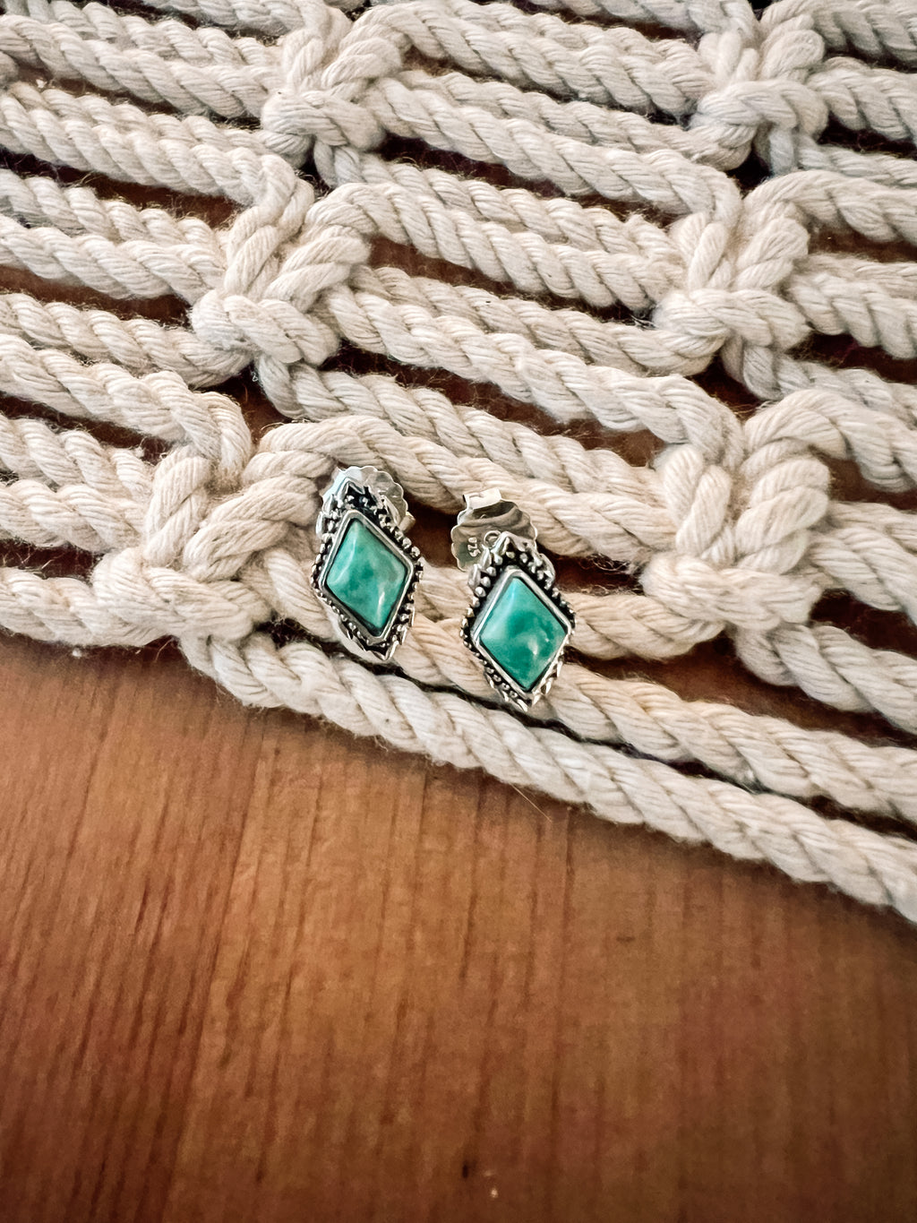 Genuine Turquoise Stud Earrings