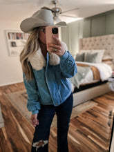 Load image into Gallery viewer, Faux Fur Denim Jacket

