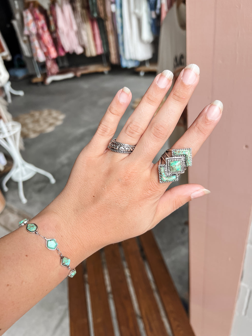 Genuine Turquoise Link Bracelet