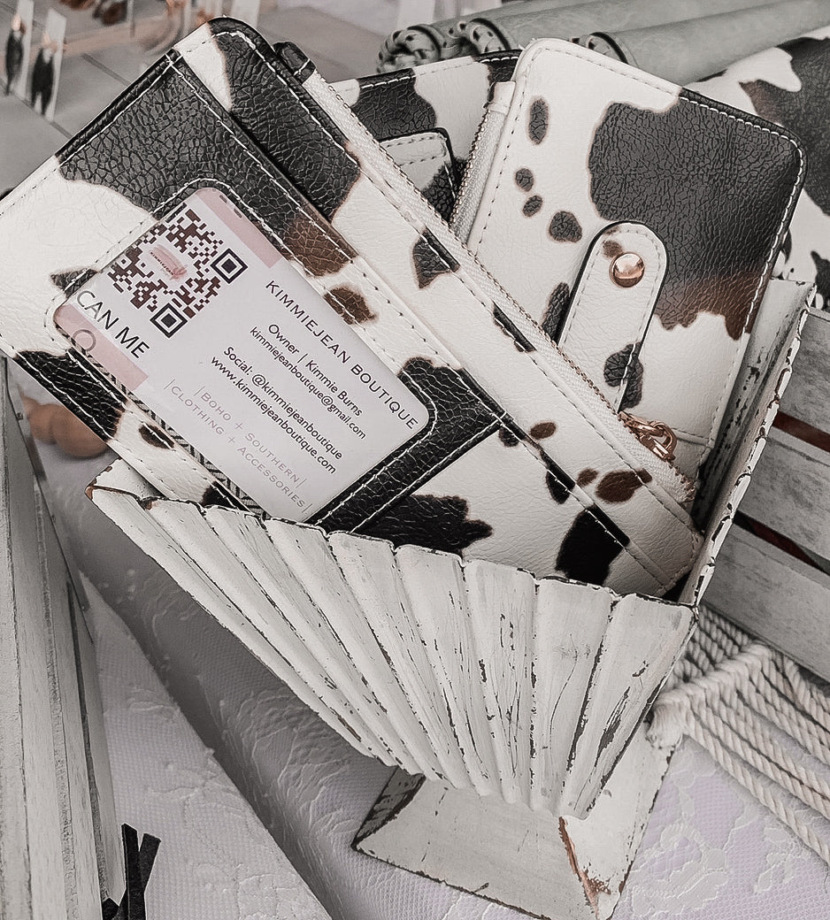 "Traveller" Cow Print Wallet