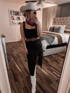 Denim Fitted Midi Dress