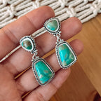 Genuine Turquoise Roped Earrings
