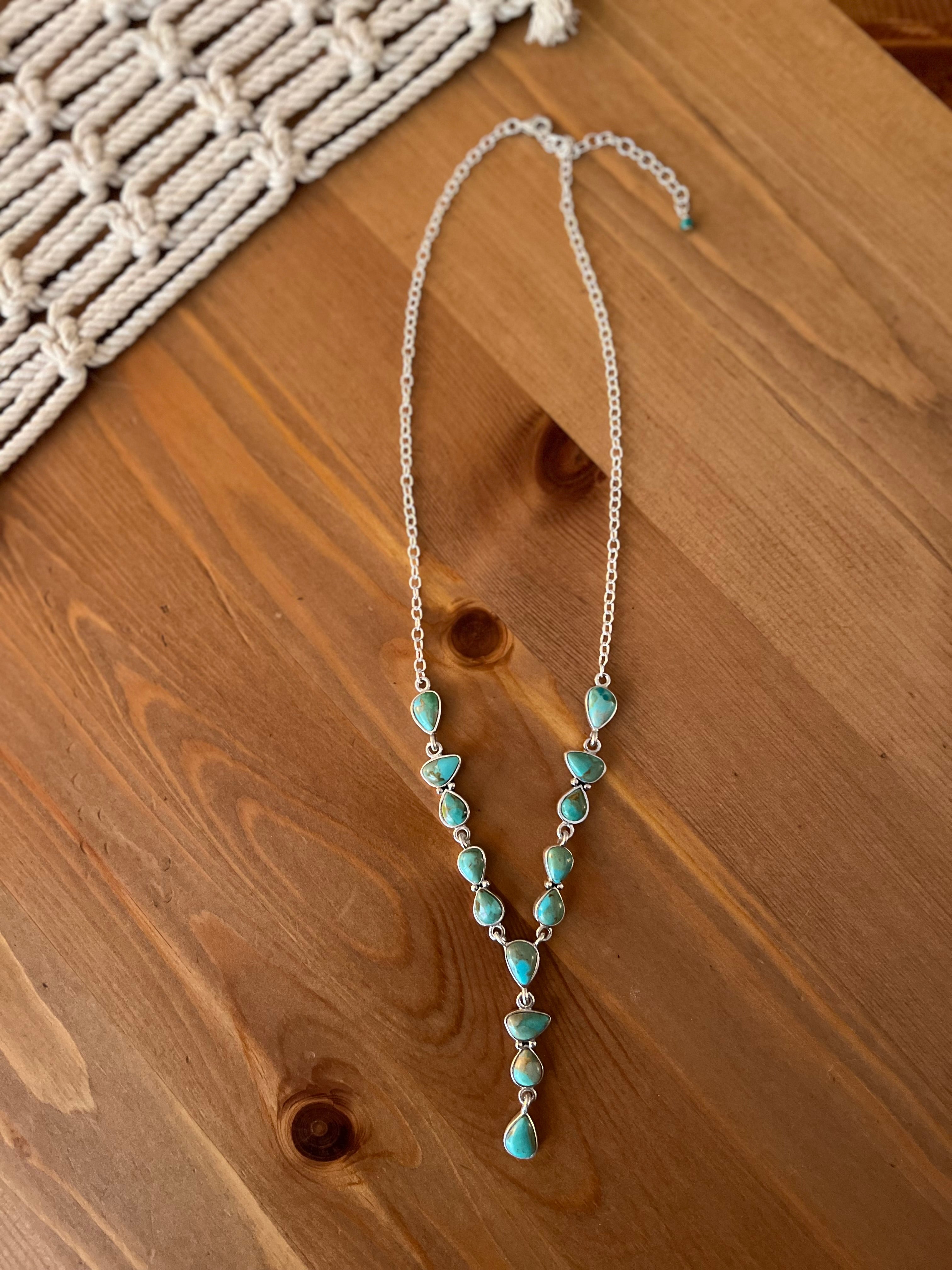 "Y" Genuine Turquoise Necklace