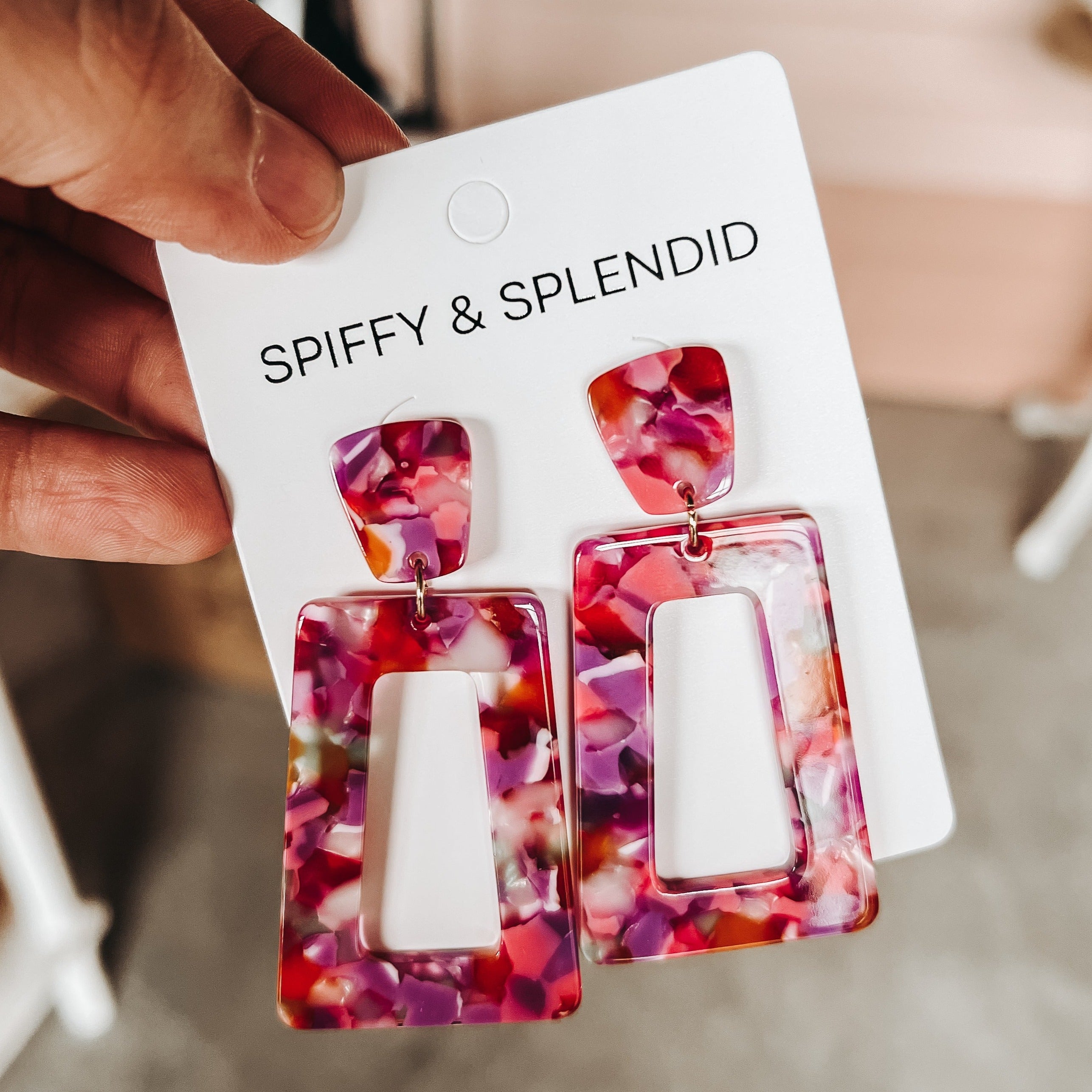 Statement Earrings - Pink Bouquet