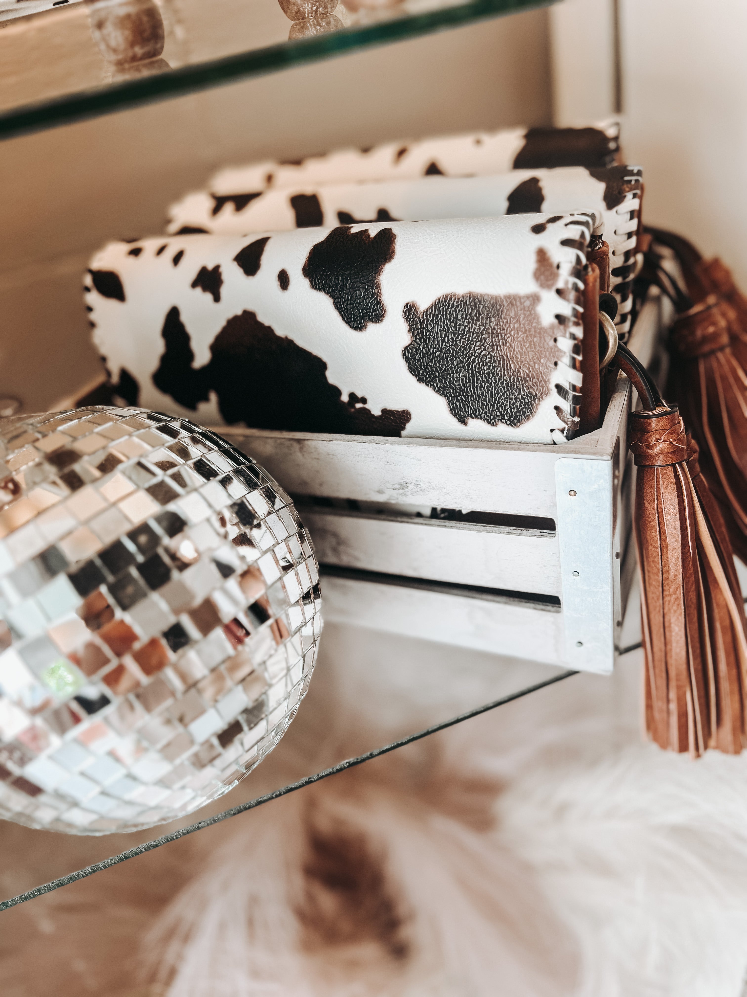 "Turnpike" Cow Print Crossbody