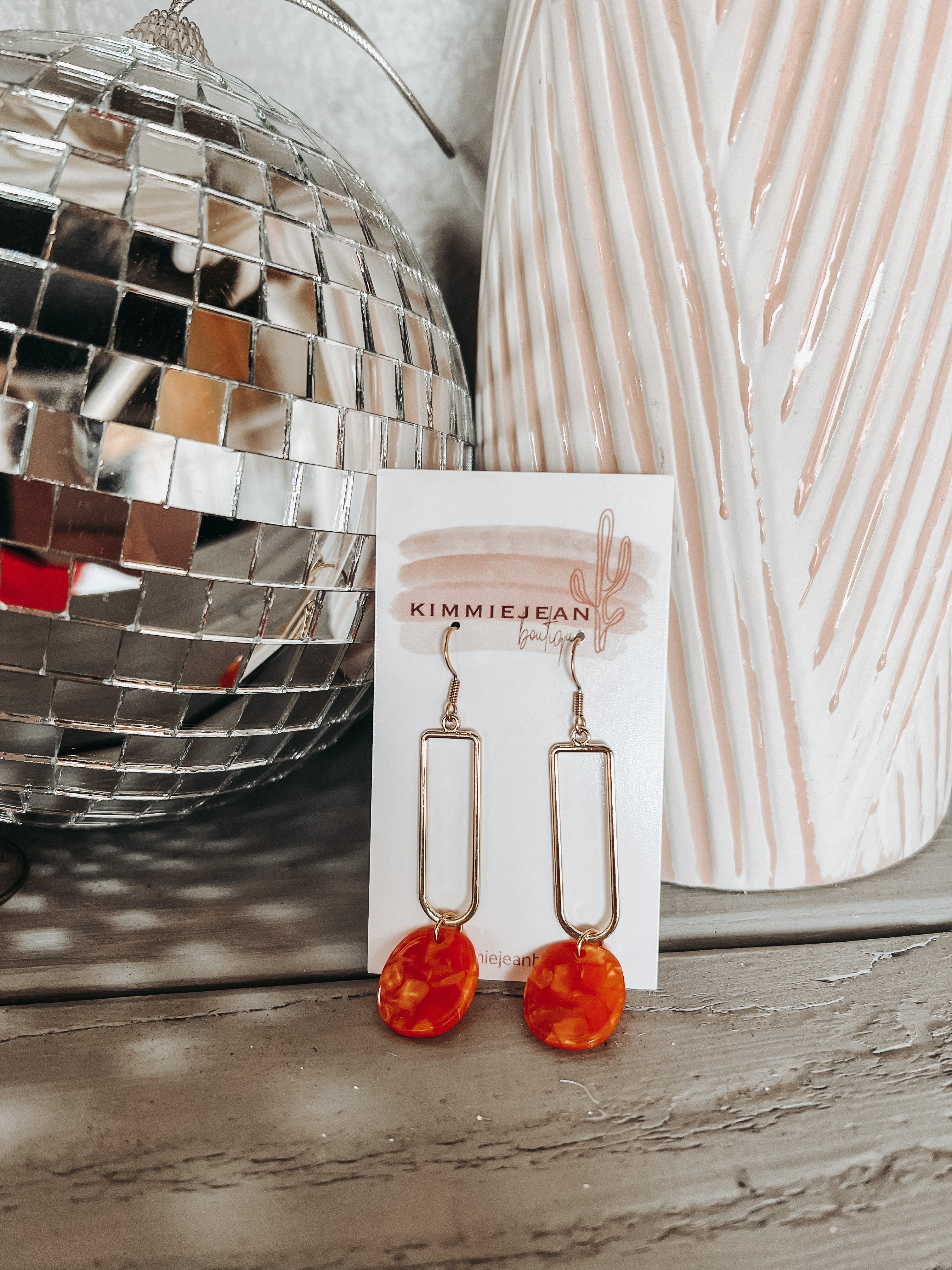 Orange Statement Drop Earring