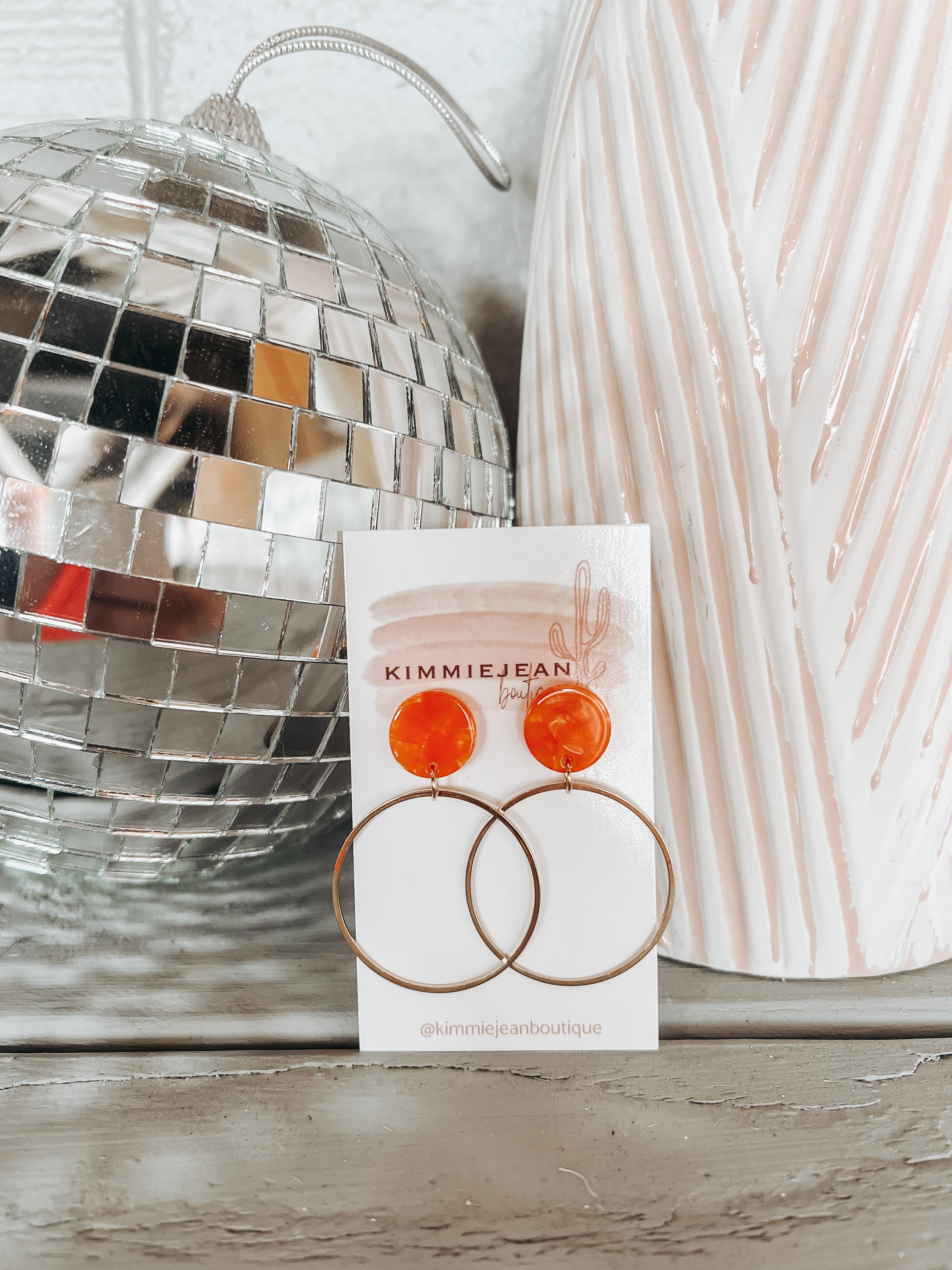 Orange Statement Hoop Earring