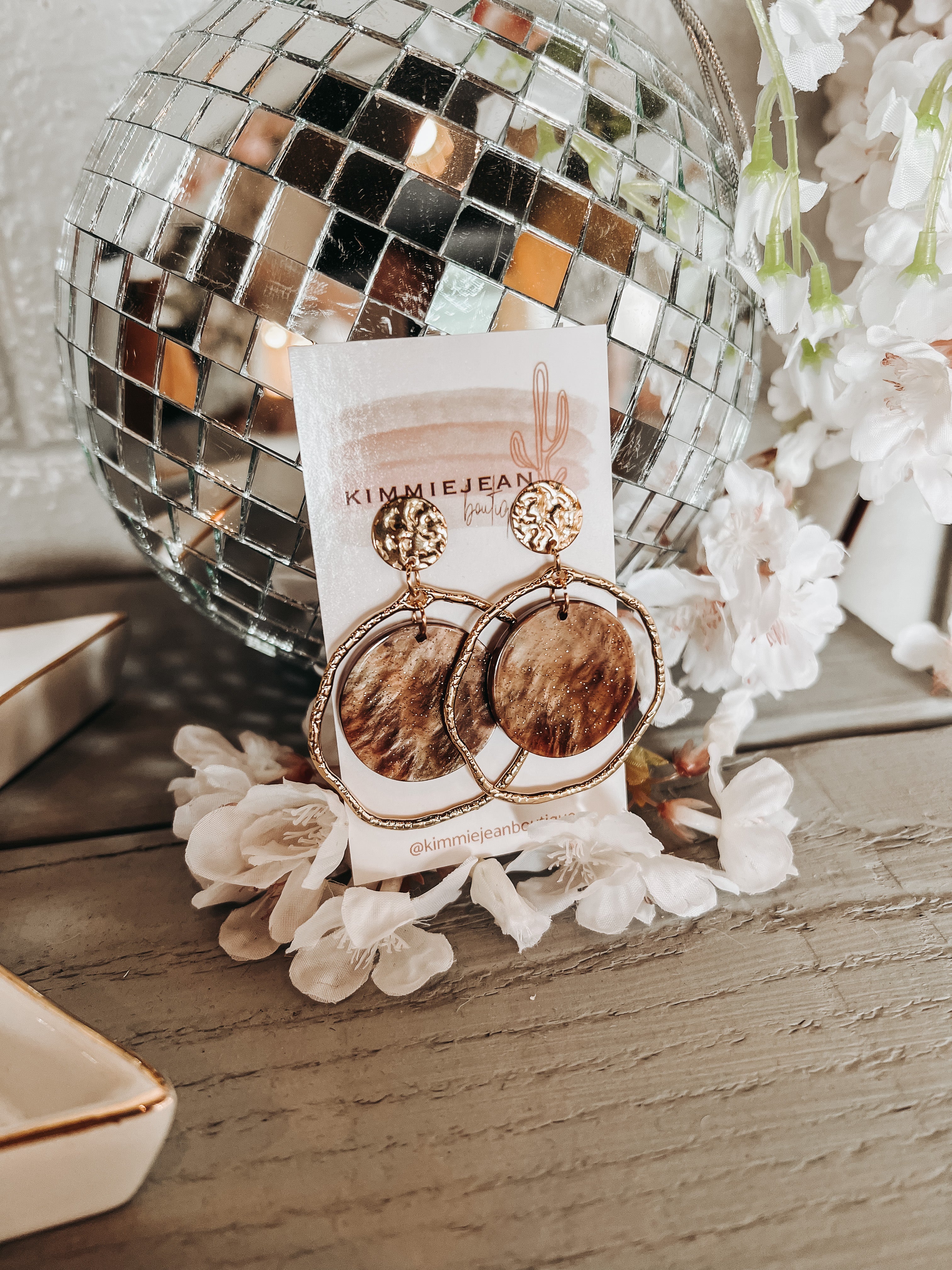 Statement Earrings - Brown