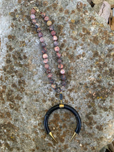 Load image into Gallery viewer, Stone Beaded Antler Necklace
